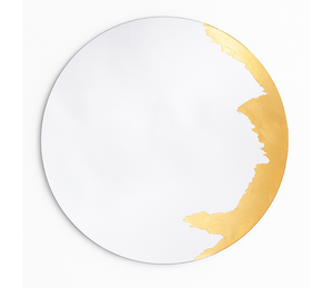 Modern round gold wall mirror 70cm - Ornatol