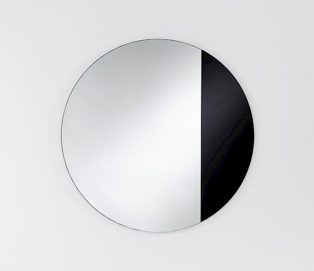Miroir rond cadre métal noir fin Cord diamètre 58 cm – vue de face