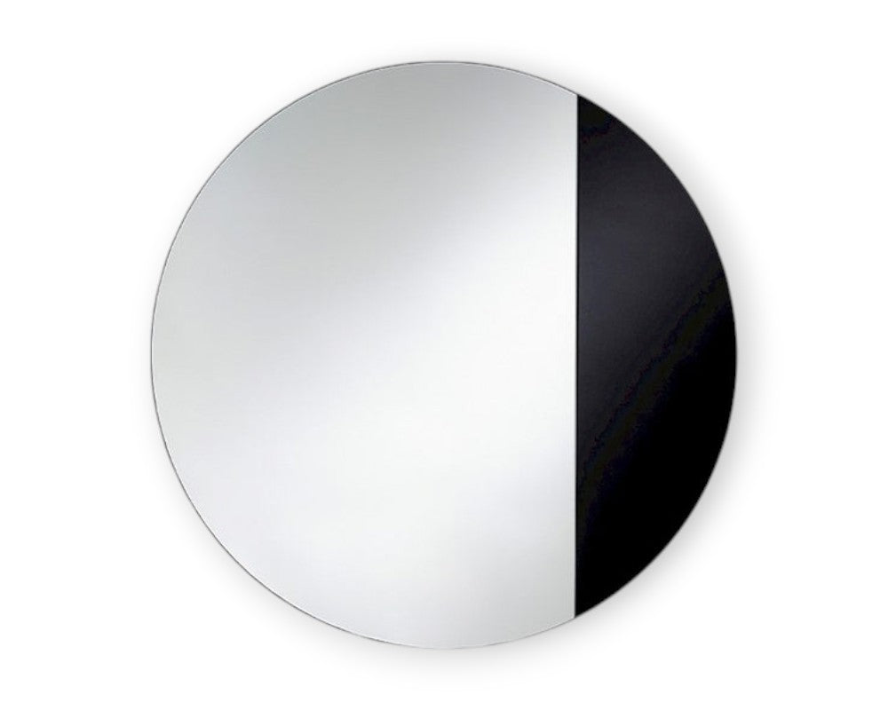 Miroir rond mural design original Cord – vue de face – contour noir