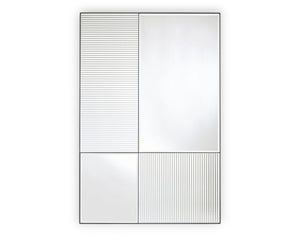 Miroir mural rectangulaire design contemporain Finestra Flutes – vue de face – cadre noir