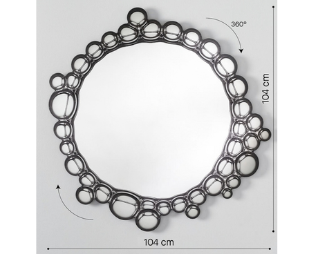 miroir design rond style unique blubby - dimensions