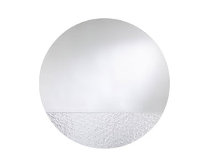 Miroir rond mural design contemporain Cord Deco – vue de face – verre argenté texturé