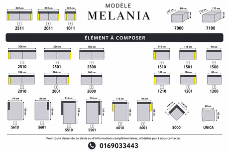 Canapé d'angle dossiers avance recule Melania – vue en situation showroom