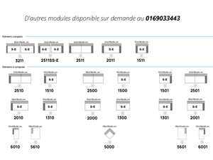 Canapé droit 4 places assises coulissantes - Eloïse