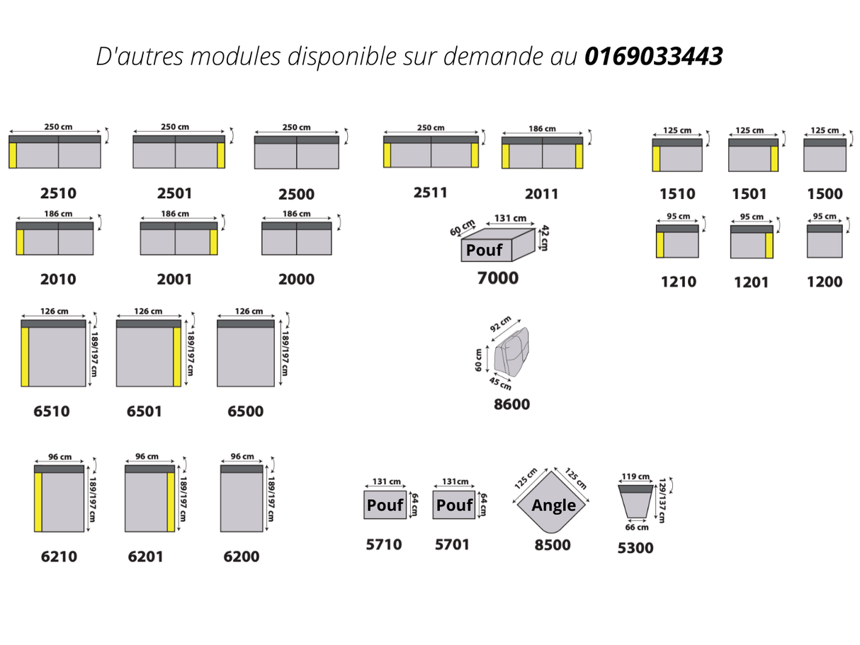 Corner sofa forward backward 282x189cm - Cassy