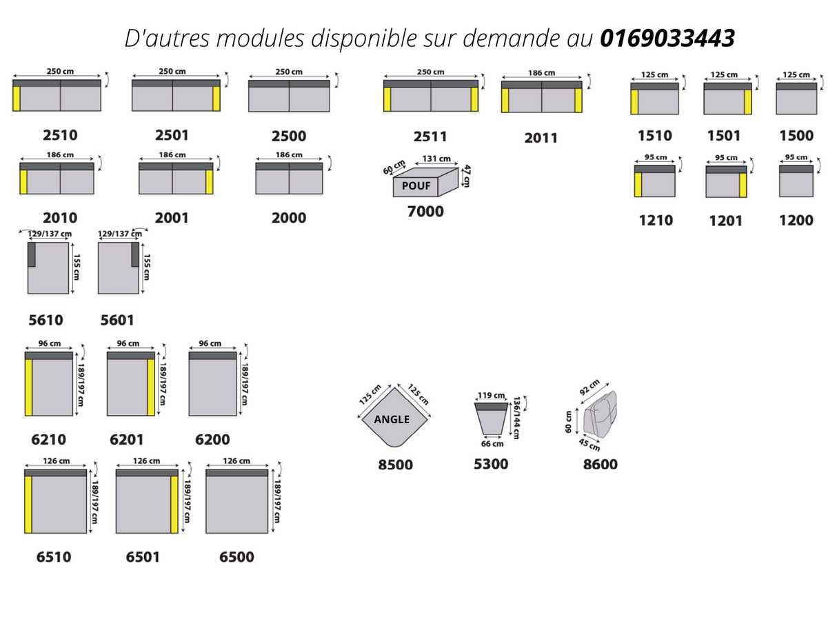 Corner sofa forward backward 282x189cm - Cassy