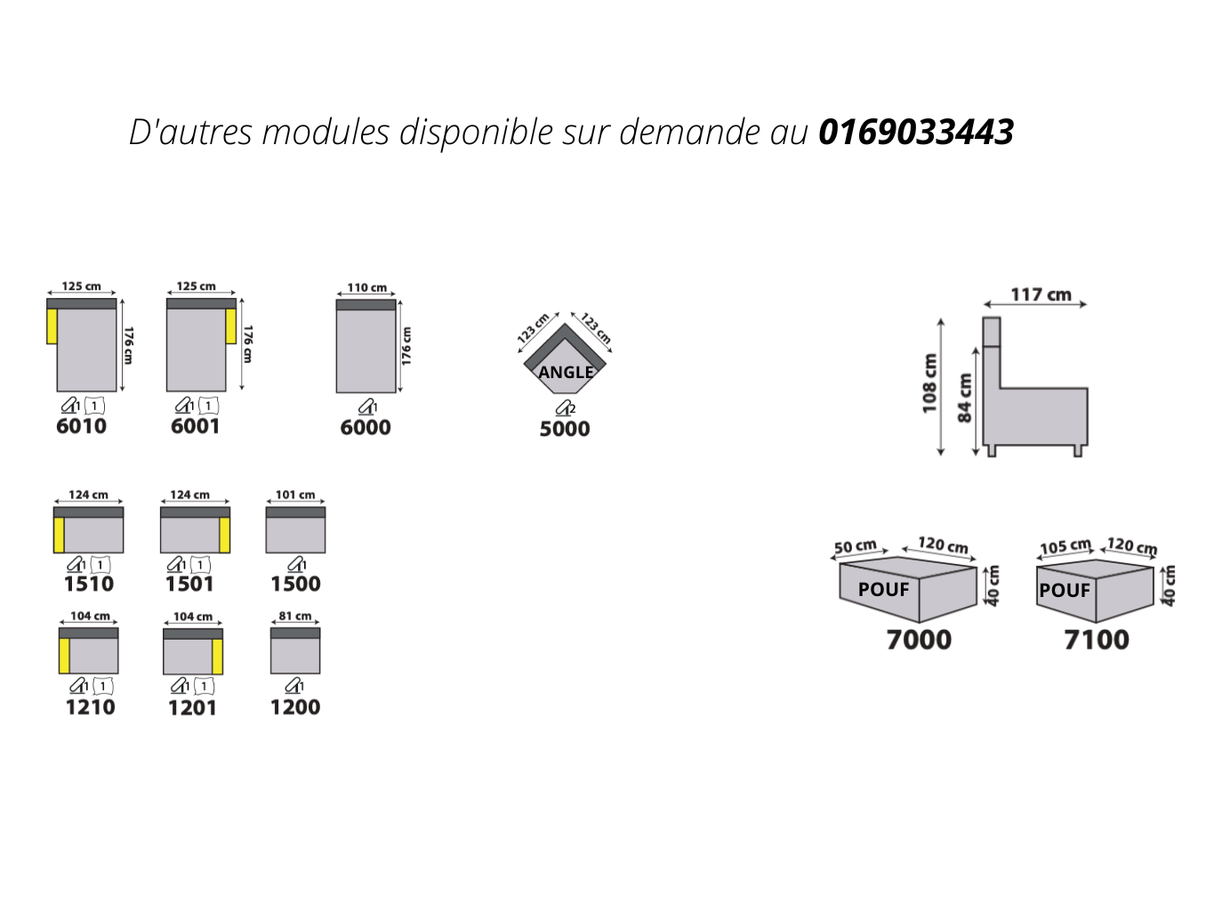 Modular corner sofa 348x329cm - Romy