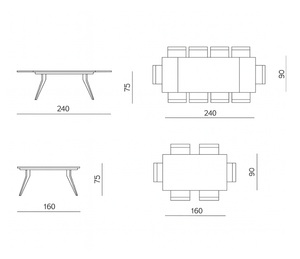 Extendable ceramic table 160x90cm - Thorus