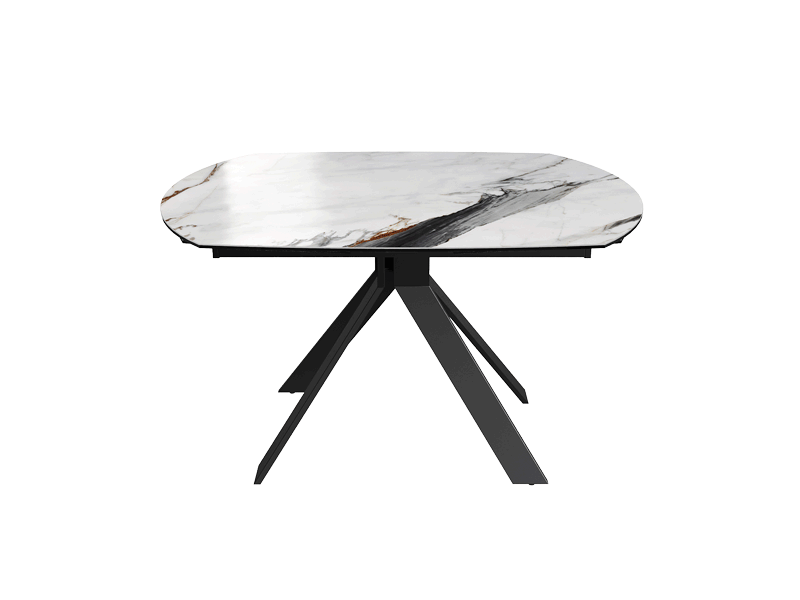 Table céramique blanche marbre extensible - Souffle d'intérieur