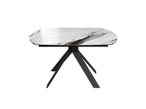 Table céramique blanche marbre extensible - Souffle d'intérieur