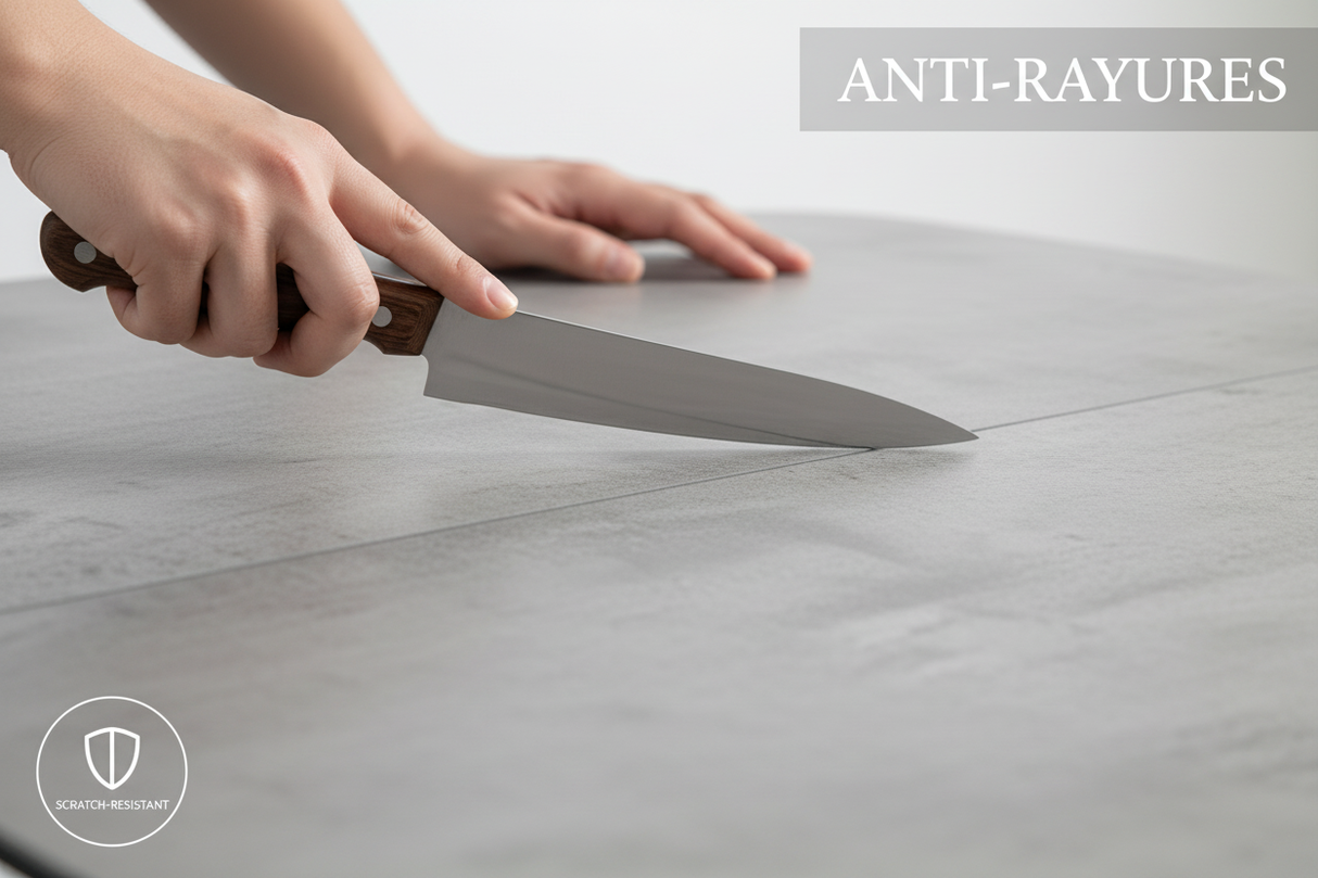 Plateau céramique gris anti-rayures