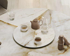 Plateau tournant céramique pour table Lazy – vue 3/4 – patagonia – Ø55