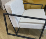 White bouclette armchair L73 H70 P73cm - Kayna