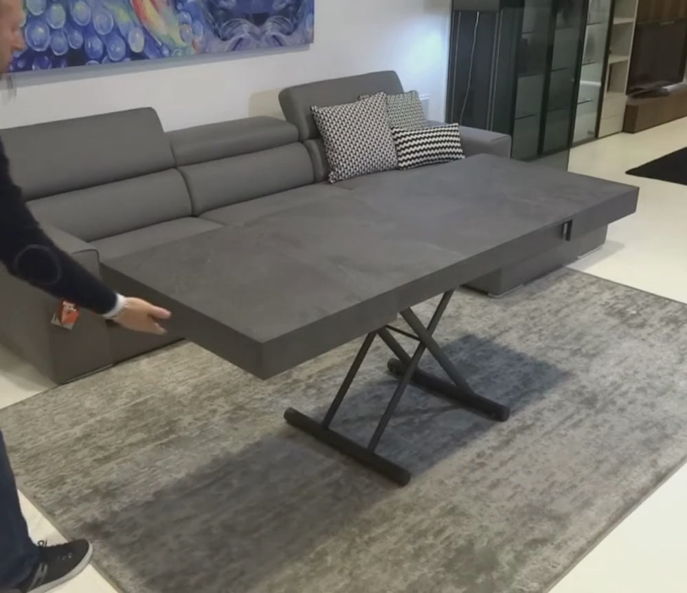 ouverture d'une Table basse relevable transformable extensible
