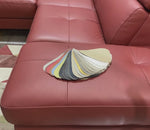 Canapé d'angle relaxation cuir rouge