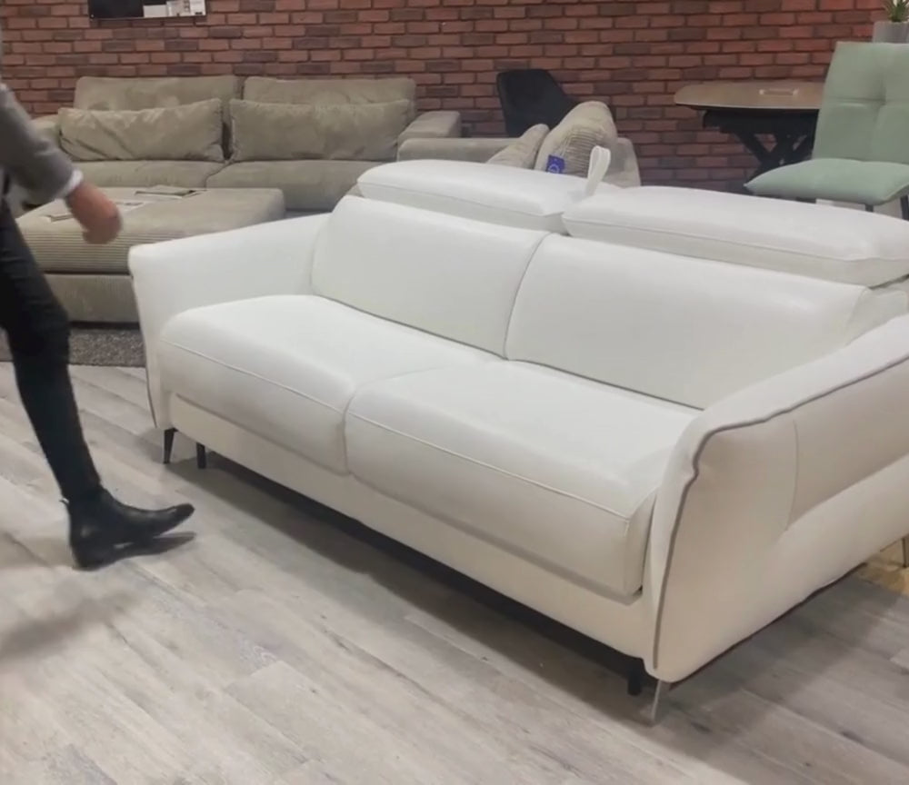 Rapido convertible leather sofa L198cm - Klyna