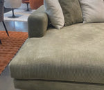 Green fabric corner sofa 343x176cm - Kama