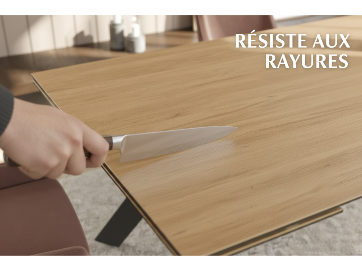Ontario céramique extensible – test résistance aux rayures, surface intègre après passage couteau