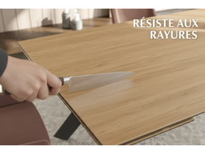 Ontario céramique extensible – test résistance aux rayures, surface intègre après passage couteau