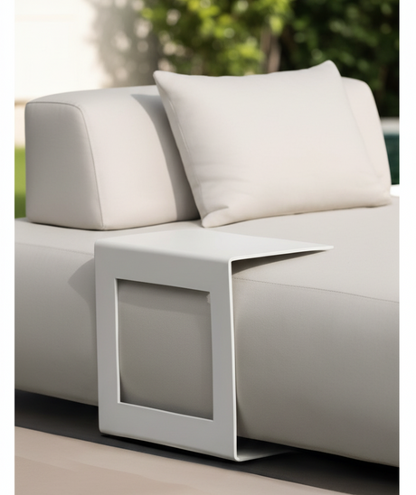 Salon de jardin d'angle Masha – module accoudoir avec tablette