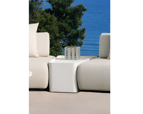 Salon de jardin d'angle Masha – table basse d'appoint