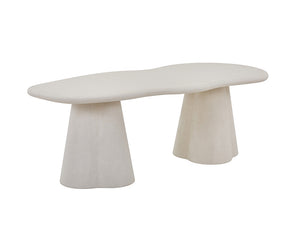 Table à manger Simo - vue 3/4 - forme organique effet béton ciré 