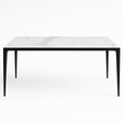 table de salle a manger fixe céramique marbre blanc mat rectangulaire - Souffle d'intérieur 