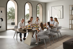 table en verre extensible effet mouille en ambiance