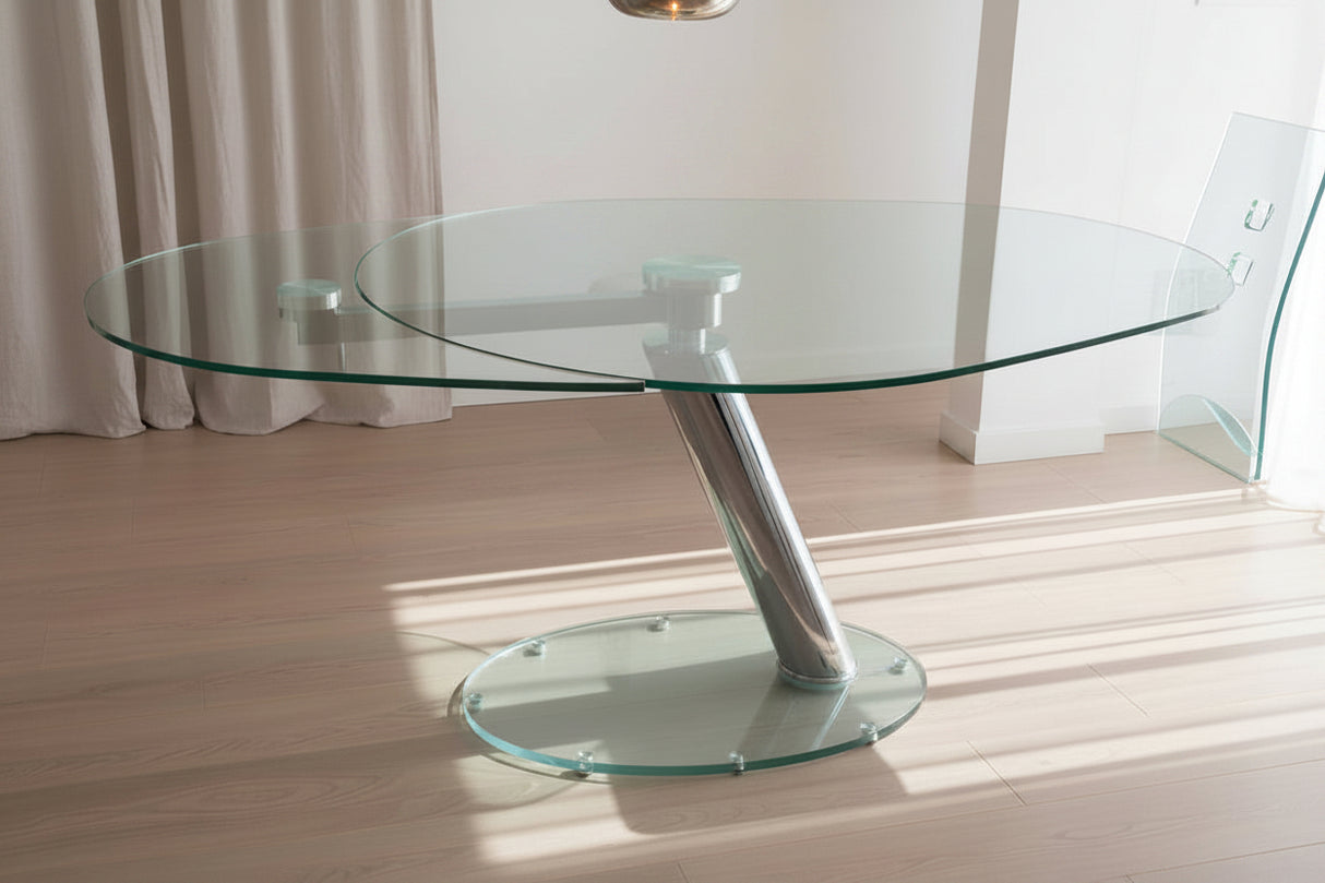Table a manger en verre trempé extensible design italien  - Souffle d'intérieur