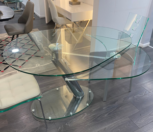 Table a manger en verre trempé extensible design italien  - Souffle d'intérieur