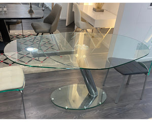 Table a manger en verre trempé extensible design italien  - Souffle d'intérieur