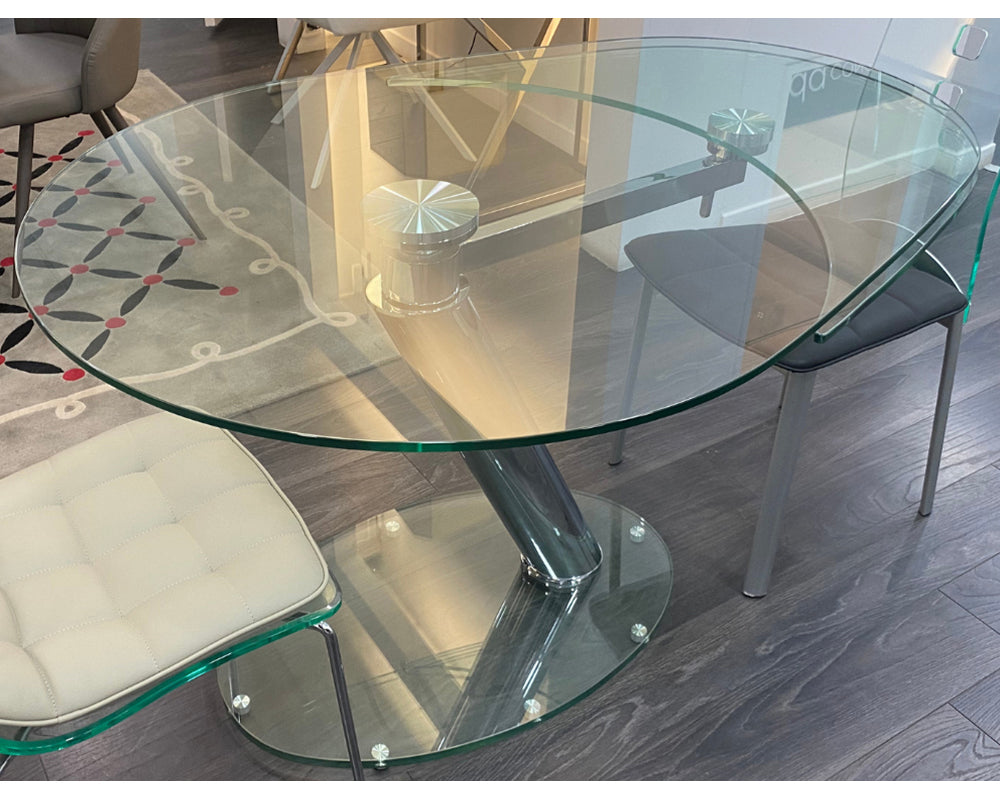 Table a manger en verre trempé extensible design italien  - Souffle d'intérieur