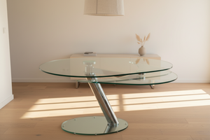 Table a manger en verre trempé extensible design italien  - Souffle d'intérieur