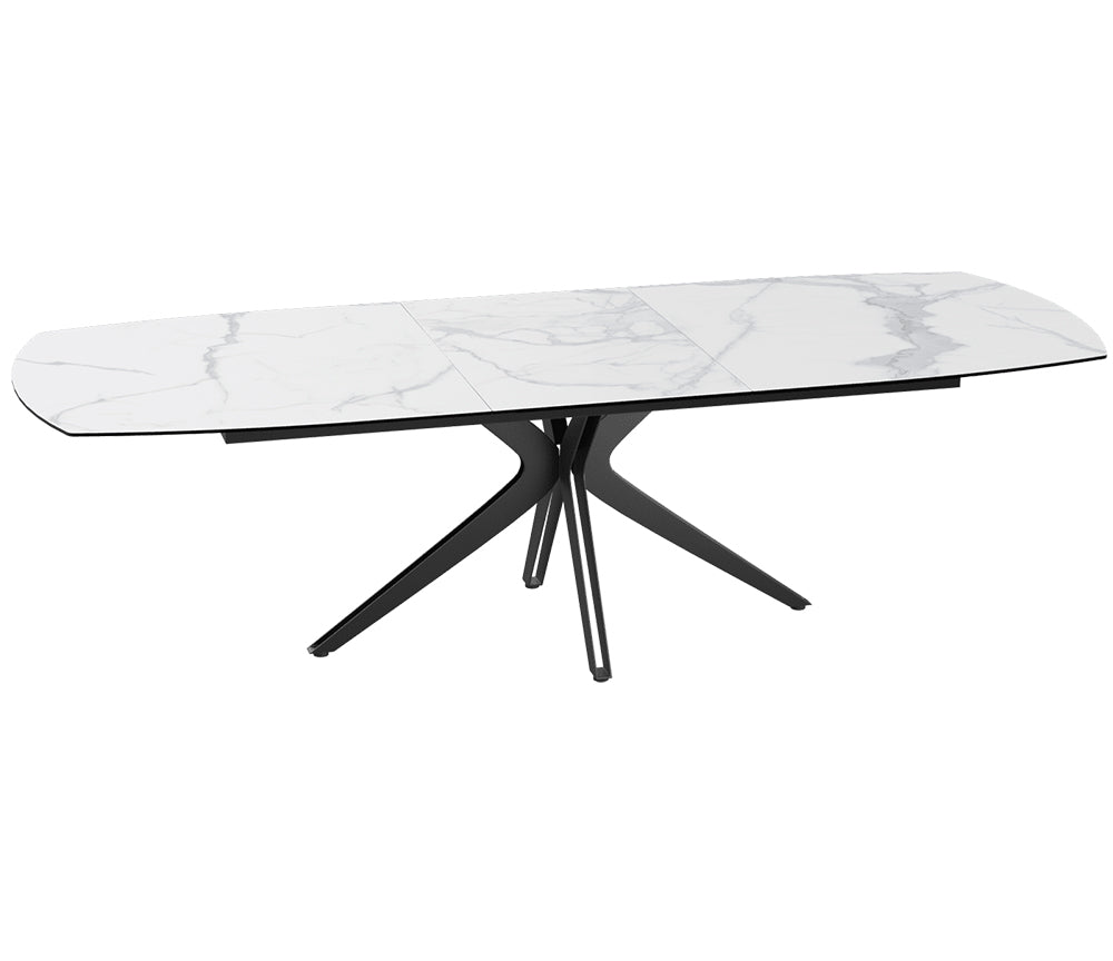 Table céramique extensible blanc de salle à manger - Akante - Souffle d'intérieur 