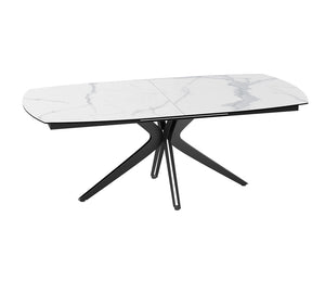 Table céramique extensible blanc de salle à manger - Akante - Souffle d'intérieur 