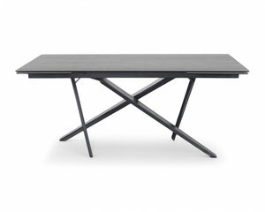 Table ceramique extensible anthracite italienne pied central - Souffle d'intérieur - Lievens