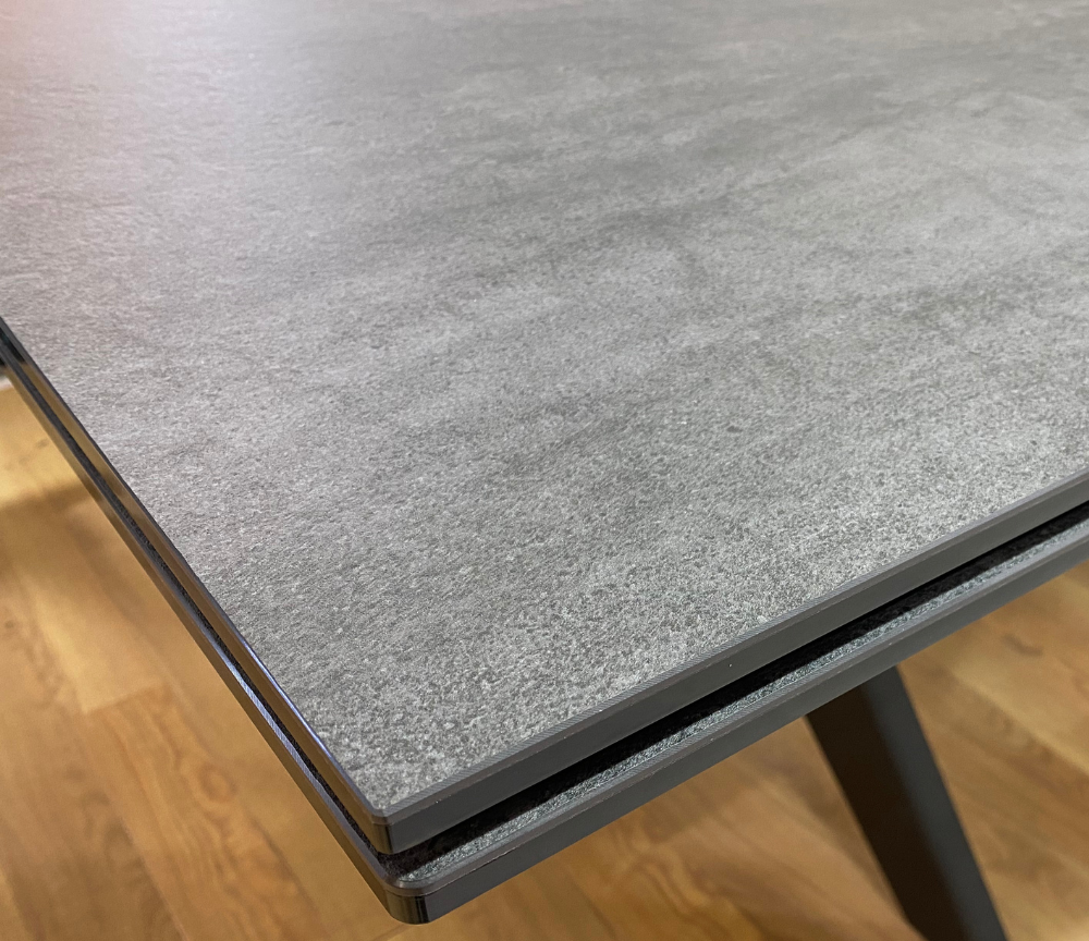Table céramique extensible gris foncé anthracite L180cm - Nathalie