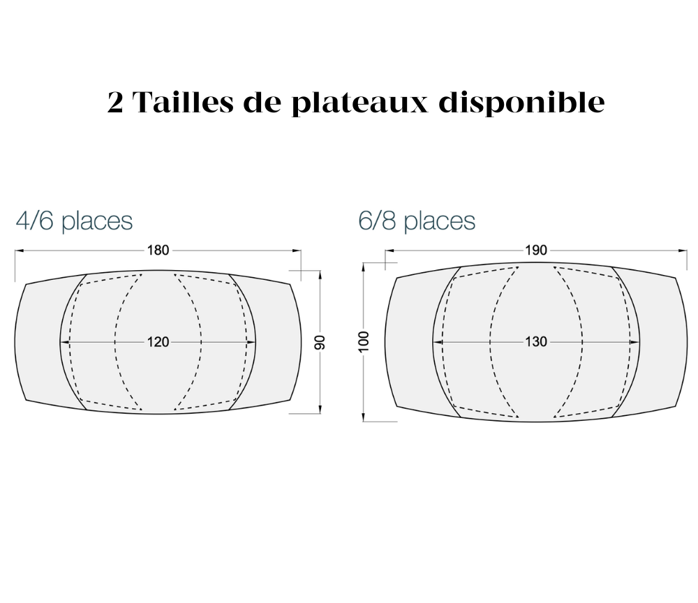 dimensions Table akante céramique extensible pieds métal noir - Souffle d'intérieur