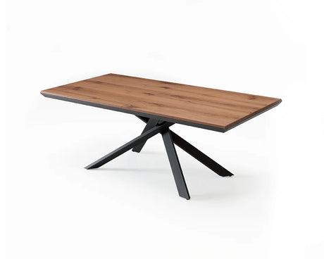 Table à manger extensible en bois Quatro, vue fermée 200×100 cm