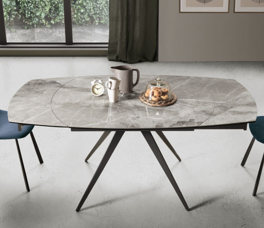 Table céramique marbre gris extensible - Souffle d'intérieur