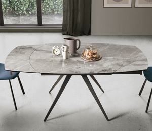 Table céramique marbre gris extensible - Souffle d'intérieur