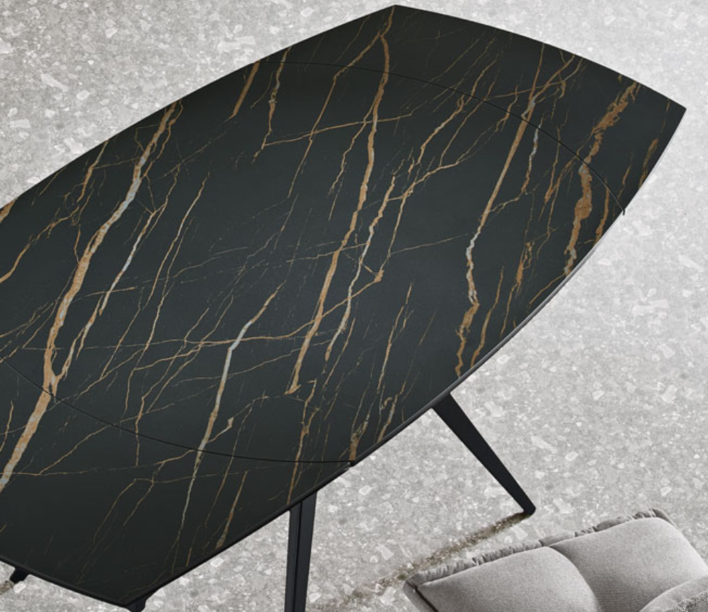 Table céramique marbre noir extensible - Souffle d'intérieur