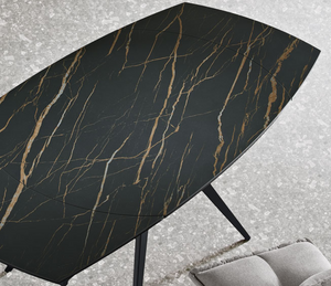 Table céramique marbre noir extensible - Souffle d'intérieur