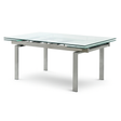 table a manger en verre sur un fond blanc