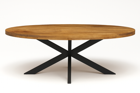 table en bois massif sur un fond blanc vue de face 
