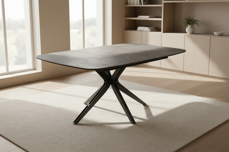 table carre ceramique extensible ouverte - Lima -Akante