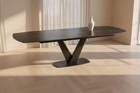 table Columbiana akante ceramique marbre extensible