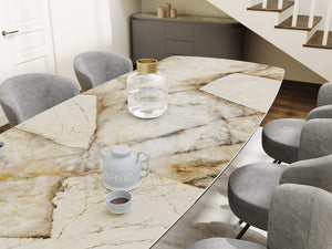 Auguste table céramique – finition Patagonia, vue de trois quarts