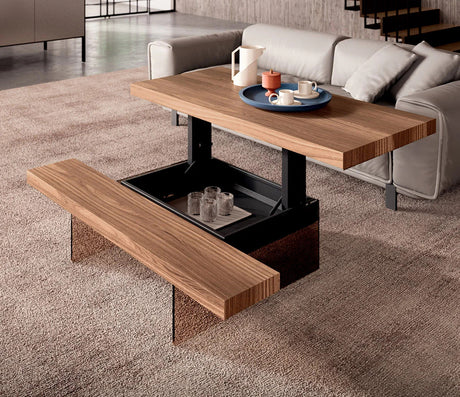 Table basse avec plateau relevable bois - Ozzio - Souffle d'intérieur