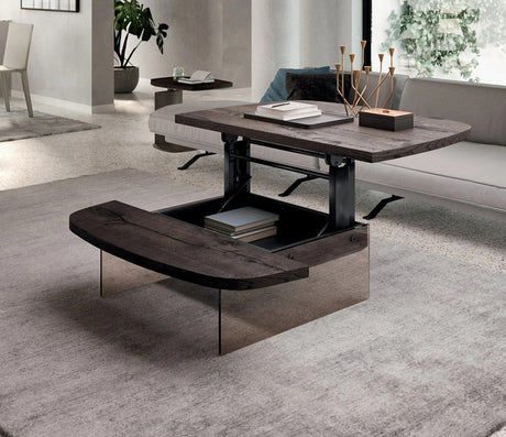 Table basse avec plateau relevable bois - Ozzio - Souffle d'intérieur
